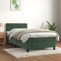Boxspring met matras fluweel donkergroen 80x200 cm - thumbnail