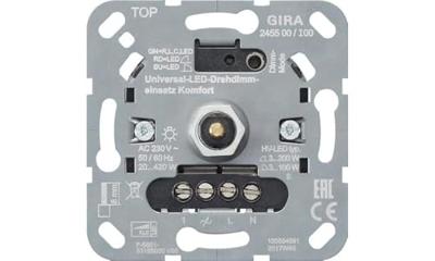 GIRA LED draaidimmer 245500 200W fase afsnijding systeem 3000 GIRA LED draaidimmer 245500 200W fase afsnijding systeem 3000
