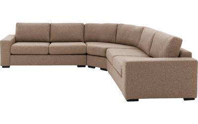 Goossens Bank Lucca bruin, stof, 2,5-zits, stijlvol landelijk