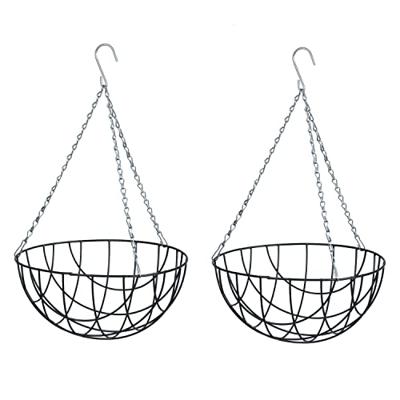 Hanging basket metaaldraad groen geepoxeerd incl. ketting H13x dia. 25cm Nature - Nature