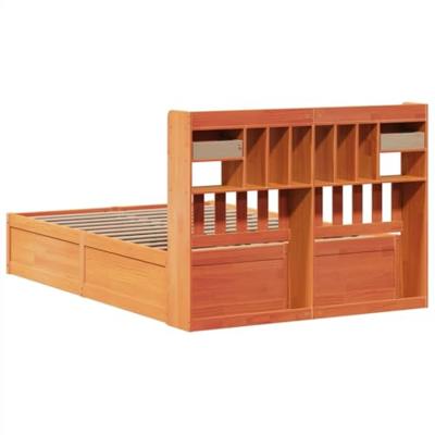 Bedframe zonder matras massief grenenhout wasbruin 150x200 cm