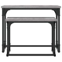 2-delige Tafeltjesset bewerkt hout grijs sonoma eikenkleurig - thumbnail