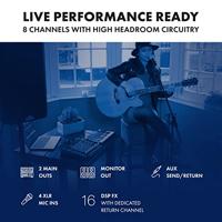 Alto Professional TrueMix 800FX 8-kanaals mixer met USB, Bluetooth en Alesis Multi-FX - thumbnail