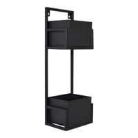 LOFT42 Flora Wandplantenbak Dubbel - Metaal - Zwart - 60x20x15 - thumbnail