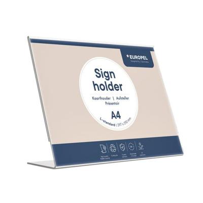 Kaarthouder Europel L-standaard A4 liggend acryl | 10 stuks