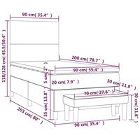 Boxspring met matras stof crèmekleurig 90x200 cm - thumbnail