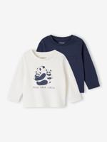 Set van 2 T-shirts Basics baby lange mouwen ecru - thumbnail