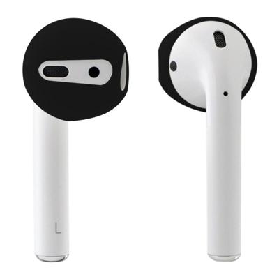 2 stuks draadloze Bluetooth koptelefoon Silicone Ear Caps afdekhoesjes met opbergdoos voor Apple AirPods (zwart)