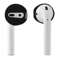 2 stuks draadloze Bluetooth koptelefoon Silicone Ear Caps afdekhoesjes met opbergdoos voor Apple AirPods (zwart) - thumbnail
