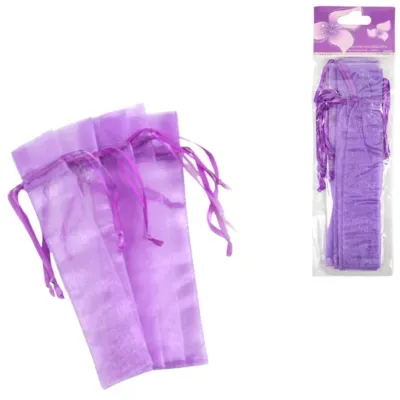 Geschenktas organza paars 20 cm 6 stuks | 24 stuks
