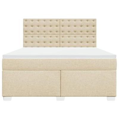 Boxspring met matras stof crèmekleurig 180x200 cm