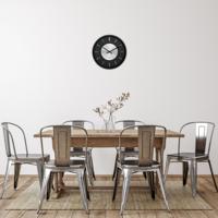 NeXtime - Wandklok 25cm - Stil - Zwart|Zilver - Metaal - NeXtime - thumbnail