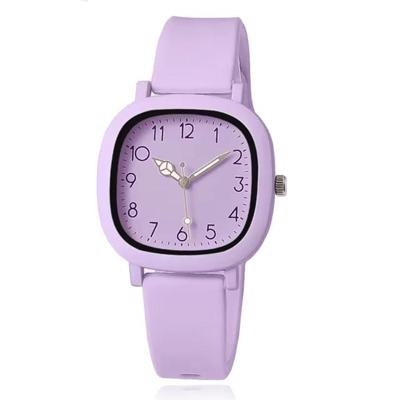 LGT Lila dameshorloge - pastel quartz met zachte siliconen band LGT Lila dameshorloge - pastel quartz met zachte siliconen band