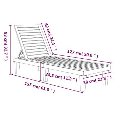 Ligbed 155x58x83 cm polypropeen zwart Ligbed 155x58x83 cm polypropeen zwart