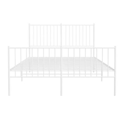 Bedframe met hoofd- en voeteneinde metaal wit 140x200 cm Bedframe met hoofd- en voeteneinde metaal wit 140x200 cm