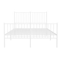 Bedframe met hoofd- en voeteneinde metaal wit 140x200 cm - thumbnail