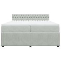 Boxspring met matras fluweel lichtgrijs 200x200 cm - thumbnail