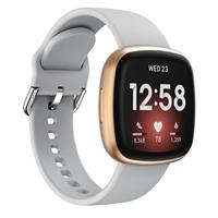Fitbit Versa 3 & 4 / Sense 1 & 2 - Siliconen bandje - Grijs - thumbnail