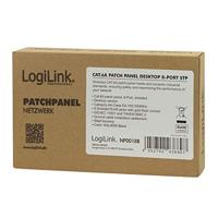LogiLink NP0018B 8 poorten Patchpaneel CAT 6A 1 HE Zwart - thumbnail