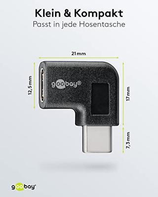 USB 3.2 GEN 1 (USB 3.0) Adapter - USB-C (M) naar USB-C (F) 90° - 5Gbit/s - USB adapter haaks USB 3.2 GEN 1 (USB 3.0) Adapter - USB-C (M) naar USB-C (F) 90° - 5Gbit/s - USB adapter haaks