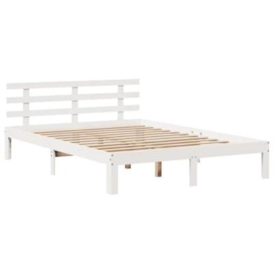 Bed met boekenkast zonder matras grenenhout wit 120x190 cm