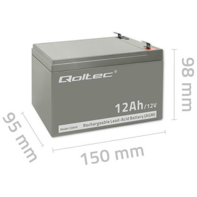 Qoltec 53049 AGM-accu | 12V | 12Ah
