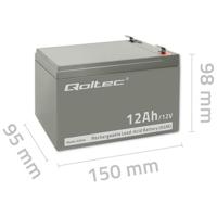 Qoltec 53049 AGM-accu | 12V | 12Ah - thumbnail