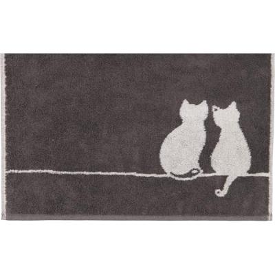 Cawö Cawö Cute Cats 6263 Badlaken 80x150 basalt/platin