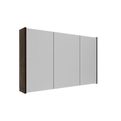 Saniclass Holz Frame Spiegelkast - 100x63x16cm - inclusief zijpanelen - Eiken charcoal SW1420837/SW1212817