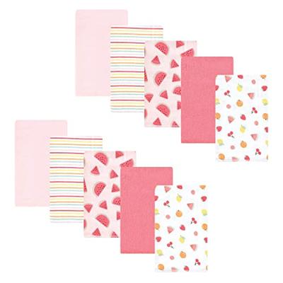 Hudson Baby Unisex Baby Cotton Flannel Burp Cloths, Fruit Salad, One Size