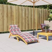 VidaXL Ligbedkussen 186x58x4 cm oxford stof ruitpatroon rood - thumbnail