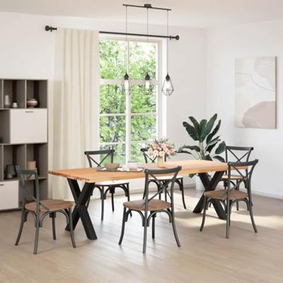 Eettafelpoten 2 st X-vormig 80x(72-73) cm staal zwart