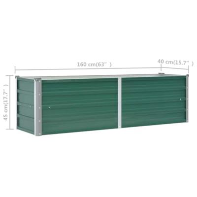 VidaXL Plantenbak verhoogd 160x40x45 cm gegalvaniseerd staal groen VidaXL Plantenbak verhoogd 160x40x45 cm gegalvaniseerd staal groen