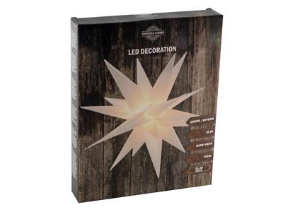 Ster kunststof 35cm wit 4xwarmled timer Ster kunststof 35cm wit 4xwarmled timer