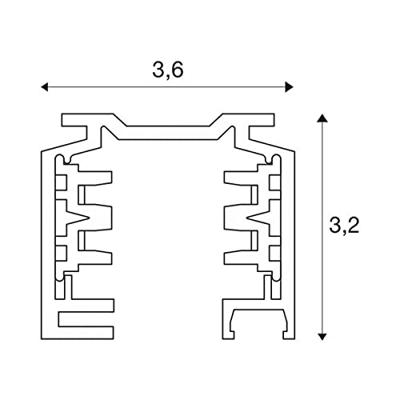 SLV 3-Fase Rail 3 meter grijs - 145302
