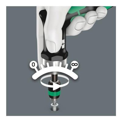 Wera 7467 Kraftform Pistoolgreep Instelbare Momentschroevendraaier met standaardinstellingen met Rapidaptor Snelwisselhouder, 1/4 duim, 25,0 in. lbs.