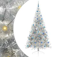 VidaXL Kunstmatig voorverlicht kerstboom met 300 led zilver 240 cm pet - thumbnail