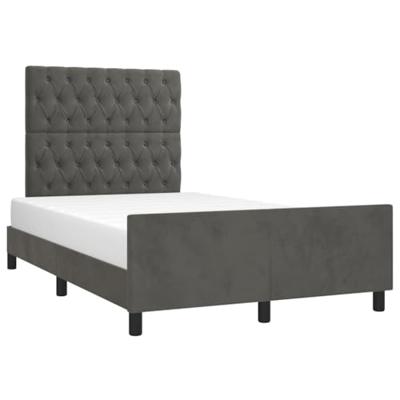 Bedframe zonder matras 120x190 cm fluweel donkergrijs