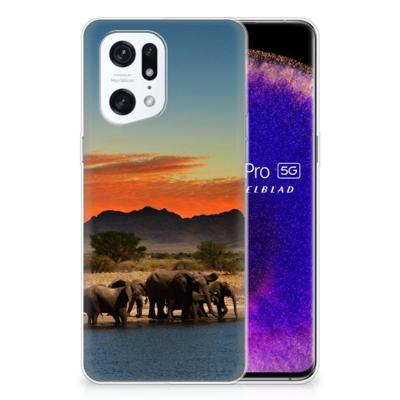 OPPO Find X5 Pro | TPU Hoesje | Olifanten OPPO Find X5 Pro | TPU Hoesje | Olifanten