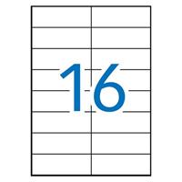 Apli witte etiketten ft 105 x 37 mm (b x h), 1.600 stuks, 16 per blad (1274) - thumbnail