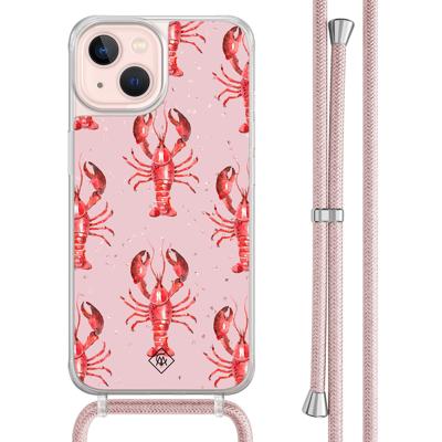 iPhone 13 hoesje met rosegoud koord - Lobster