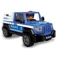Famosa Pinypon - politiewagen met trailer, boot en speelfiguur - thumbnail