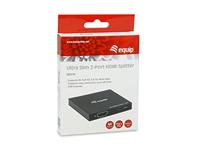 Equip 332715 ultra slim 2-port hdmi splitter, 3840 x 2160p, 4k ultra hd, power-by-usb, black - thumbnail