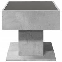 Salontafel met LED 70x50x45 cm bewerkt hout betongrijs - thumbnail
