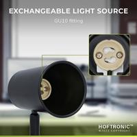 Riga - LED Tafellamp - 4 Watt 345 Lumen - 6500K Daglicht wit- Kantelbaar en Draaibaar - Ingebouwde snoerdimmer - Bureaulamp - GU10 - IP20 voor binnen - Zwart - thumbnail