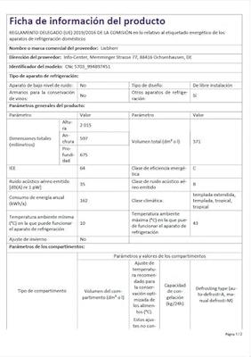 Liebherr CNc 5703-22 Koel-vriescombinatie Wit Liebherr CNc 5703-22 Koel-vriescombinatie Wit