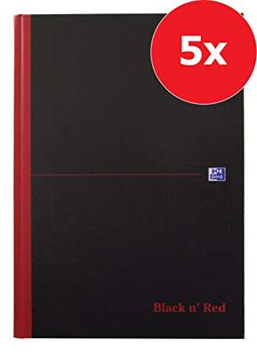 Notitieboek Oxford Black n&apos; Red A4 96vel lijn | 5 stuks