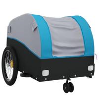 Fietstrailer 30 kg ijzer zwart en blauw - thumbnail