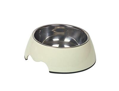 Nobby Melamine/RVS Hond Kom, 17,5 x 6,5 cm, Crème Wit