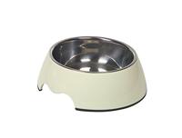Nobby Melamine/RVS Hond Kom, 17,5 x 6,5 cm, Crème Wit - thumbnail